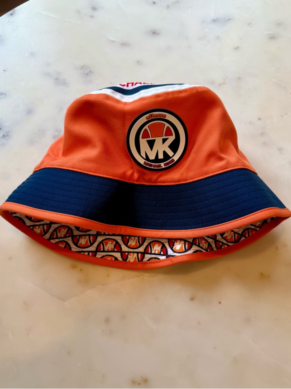 Michael Kors Orange & Navy Logo Bucket Hat